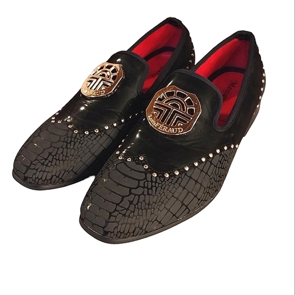 MEIJIANA Men\'s Vintage Leather Embroidery Noble Loafer Shoes Slip-on Siz… main image 8